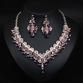 cheap Jewelry Sets-Jewelry Set 3pcs Alloy Earrings Necklace Women&#039;s Elegant Vintage Fashion Geometrical Geometric Jewelry Set For Wedding Party Anniversary