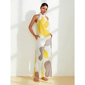 Χαμηλού Κόστους Γραφικό Τανκ-Γυναικεία Φλοράλ Διακοπές Καθημερινά Ρούχα Καθημερινά Αμάνικο Λευκό Άνθινο Στυλ Αμάνικο Λαιμός Καλοκαίρι