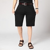 baratos shorts de trabalho-Homens Shorts sociais Shorts de trabalho Shorts casuais Bermudas de Golfe Corte alto Côr Sólida Resistente a rugas Comprimento do joelho Casual Calção Preto Azul Céu Cintura Alta Com Stretch