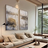 preiswerte Abstrakte Gemälde-handgemaltes beige-braunes abstraktes Ölgemälde handgemachte Wandkunst braune Leinwandgemälde moderne Wandkunst böhmische abstrakte Malerei neutral strukturiertes Ölgemälde Wandkunst Bild