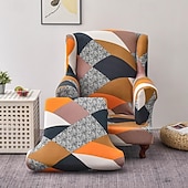 preiswerte Sesselabdeckung &amp; Armless Chair Cover-weicher, elastischer Tigerbankbezug, Freizeithockerbezug, karierter Rundum-Sofastuhlbezug