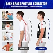 cheap Braces &amp; Supports-Back Brace Posture Corrector for Men  Women Adjustable Full Back Support, Shoulder Straightener, Upper Lower Back Pain Relief - Scoliosis, Hunchback, Hump, Thoracic, Spine Corrector