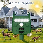 お買い得  セキュリティーセンサー＆アラーム-動物を追い払うための 5 つの動作モード、感度調整ボタン、LED フラッシュを備えたソーラー駆動の動物撃退器。大型動物の撃退には適していません。