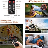 cheap Camping Lights &amp; Lanterns-Battery Operated Fan with Light for Camping Tent &amp; Hammock, 2 in 1 Remote USB Rechargeable Small Desk Fan With LED Lighting &amp; Hanging Hook for Outdoor Camping, Office