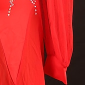 abordables Tenues de danse de salon-Danse de Salon Robe Cristaux / Stras Femme Utilisation Usage quotidien manche longue Spandex
