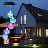 economico Luci paesaggistiche-campanello a vento solare, luci da giardino impermeabili che cambiano colore, decorazioni per le feste, campanelli a vento commemorativi, acchiappa-vento, decorazioni sospese per casa, giardino, patio, cortile, portico, 1 pz.