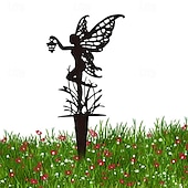 voordelige Patio-decoratie-tuinfeeën metalen tuinkunst. Fairy Aurora is een lentetuinfee. metalen buitendecoratie voor uw terraspotten, gazonbloembedden of tuin. maak uw ruimte magisch