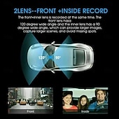 お買い得  車載DVR-車用デュアルレンズダッシュカム ブラックボックス HD 1080p 車載ビデオレコーダー Wi-Fi ナイトビジョン Gセンサー ループ録画 DVR 車載カメラ