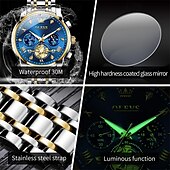 abordables Montres à quartz-Olevs – montre-bracelet lumineuse pour hommes, chronographe lumineux, indication 24 heures, à quartz, ceinture en acier, étanche, nouvelle collection