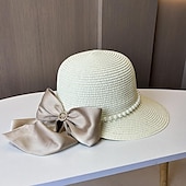 levne Party klobouky-Klobouky Doplňky do vlasů akryl / bavlna Sláma Kbelík Slamák Sluneční klobouk Ležérní Dovolená Elegantní retro S Peří Mašle Přílba Pokrývky Hlavy