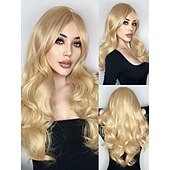 levne Syntetické trendy paruky-Syntetické paruky Uniformy Kariéra kostýmy Princeznovské Kudrny Vlnitá Střední část Vrstvený střih na stroji Paruka 12&quot; Světle blonďatá Umělé vlasy Dámské cosplay Párty Módní Světle hnědá