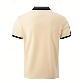 cheap Men&#039;s Classic Polo-Men&#039;s Golf Shirt Golf Polo Work Casual Lapel Short Sleeve Basic Modern Color Block Patchwork Button Spring &amp; Summer Regular Fit Wine Navy Blue sky blue Gold Beige Coffee Golf Shirt