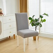 abordables Funda para silla de comedor-Funda elástica para silla de comedor, funda para silla de comedor con respaldo alto, funda para silla de hotel para banquete de boda, funda para silla de jacquard lisa, funda elástica para silla
