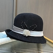 economico Fascinator-fascinators berretto Copricapo Acrilico / cotone Cappello a bombetta / cloche Cappelli da pescatore Cappello di paglia Informale Per eventi Elegante Vintage Con Con diamantini Fiocchi Copricapo