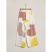  Női Egyenes Teljes hossz Szatén Zseb Mikroelasztikus Nadrágok Alkalmi / Napi Hétvége Fehér Nyár S M L