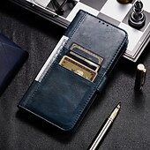 Недорогие Чехлы для Samsung-телефон Кейс для Назначение SSamsung Galaxy S24 S23 S22 S21 S20 Ultra Plus FE A54 A34 A14 S25 Ультра Кошелек для карт с ремешком на запястье Откидная подножка Разъем для карты Ретро ТПУ Кожа PU