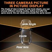 baratos DVR para automóveis-tacógrafo de três lentes com visão noturna de alta definição imagem traseira da frente e traseira do carro