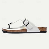 preiswerte Outdoor-Sandalen-Herren Sandalen Hausschuhe &amp; Flip-Flops Flache Sandalen Mikrofaser Atmungsaktiv Komfortabel Rutschfest Halbschuhe Schnalle Weiß Rot Grün