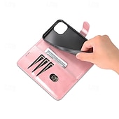 Недорогие Чехлы для iPhone-телефон Кейс для Назначение айфон 16 iPhone 15 Pro Max iPhone 14 13 12 11 Pro Max Plus Mini SE Кошелек для карт Полная защита тела Откидная подножка Разъем для карты Ретро ТПУ Кожа PU