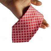 halpa Miesten kravatit ja rusetit-1kpl mies kravatti vaaleanpunainen ruudukko leveys 8cm sulhanen sulhasen solmio business manager solmio
