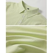 economico Classico-Per uomo Camicia Camicia di lino Camicia Estiva Abbigliamento da spiaggia Camicia con Bottoni Semplice Vacanza Casuale Nero Bianco Blu Verde Manica Lunga Bavero Primavera &amp; Estate Abbigliamento