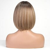 baratos Perucas Sintéticas sem Touca-peruca bob frente de renda curta peruca bob fibra resistente ao calor combina perfeitamente com 12 polegadas cobre marrom marrom loiro claro loiro preto loiro
