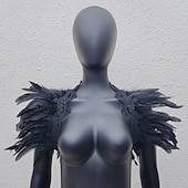 cheap Accessories and More-Punk &amp; Gothic Masquerade Shawls Feather Cape Witch Feather Women&#039;s Fantasy Walpurgis Night Halloween Carnival Masquerade Performance Party / Evening Adults&#039; Shawl