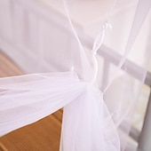 cheap Bed Canopies &amp; Drapes-Mosquito Net Density Strap Student Dorm Mosquito Net Solid Color White Courtyard Wedding Mosquito Netting Include Pair of Rope Mosquito Prevention Hooks Mosquito Netting