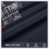 baratos Camiseta gráfica masculina-Homens Frases e Citações impressão de carta Camiseta T-shirt 100% Algodão Manga Curta Gráfico Camisa Preto Azul Escuro Cinzento Escuro Camiseta confortável Rua Esportes Roupas de estilistas