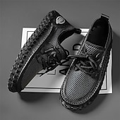 cheap Casual Lace-Up Shoes-Men's Beige Knit Casual Sneakers, Lightweight Lace-Up Comfort Walking Shoes for Daily Wear, Travel, Weekend Leisure and Smart Casual Outfits