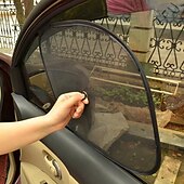 お買い得  窓とドアの画面-フロントとリアウィンドウ用の44X37cmカーキャニン、UVプロテクションサンシェード、自動スタイリングサンシェードブロッカー、ブラック
