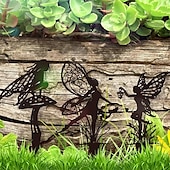 voordelige Patio-decoratie-tuinfeeën metalen tuinkunst. Fairy Aurora is een lentetuinfee. metalen buitendecoratie voor uw terraspotten, gazonbloembedden of tuin. maak uw ruimte magisch