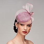 abordables Fascinators-Serre-têtes Chapeaux Fascinateurs Toile Chapeau à Assiette Mariage Thé Fête de Courses Journée des Femmes Avec Nœuds Couronne de Fleurs Robe pour Impressionner Robe de Jour de Course