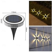 cheap Ground Lights-1PC/4PCS Solar LED Power Disk Light Outdoor 6 leds Waterproof Garden Path Deck Lights Spotlight Buried Solar Led Lamp Garden Yard PathWay Decor