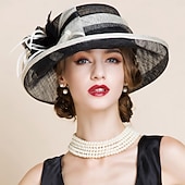 baratos Fascinadores &amp; Chapéus-Chapéu Vintage Retro dos anos 1950 Chapéu para Mulheres Dia dos Namorados Derby Ascot Festival de Corrida de Cavalos Chapéu para Adultos Todas as Estações