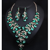 voordelige Sieradensets-Sieradenset 3 stuks Strass Legering Oorbellen Kettingen Dames Elegant Vintage Stijlvol meetkundig Geometrische vorm Sieraden set Voor Bruiloft Feest Bruiloft gast