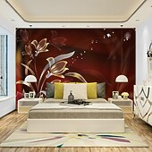 Недорогие Обои-крутые обои 3d розовые цветы обои настенная роспись настенное покрытие наклейка очистите и приклейте съемный материал ПВХ/винил самоклеящийся/клей необходимый декор стен для гостиной, кухни, ванной