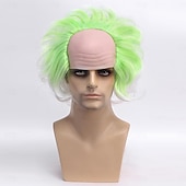 levne Paruky filmových postav-Pánská Beetlejuice 2 cosplay krátká nadýchaná vlnitá klaunská plešatá paruka na karnevalovou párty kostýmové paruky pro dospělé paruky na Halloween