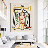 billiga Människomålningar-pablo picasso oljemålning handgjord pablo picasso tete de femme oljemålning handmålad vertikal berömda pablo picasso människor vintage modern målning