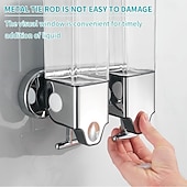 cheap Bathroom Gadgets-No-Drill  Wall Mounted soap Dispenser for Bathroom and Kitchen, Shampoo and Conditioner Dispenser Drill Free with Adhesive
