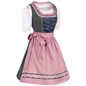 levne Dirndl-Karneval Pivo Oktoberfest Kostým Šaty Dámské šaty Služka Bavorský Louky Dámské Párty Pivní festival Tradiční Styl Tkanina