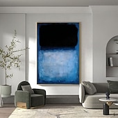 halpa Maisemataulut-käsinmaalattu taivaansininen merkki rothko kangasmaalaus abstrakti taide sisustus moderni seinätaide nykymaalaus kodin sisustus lahja venytetty kehys valmis ripustettavaksi