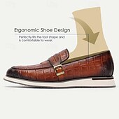 ieftine Mocasini din piele premium-mocasini barbati piele negru maro model crocodil catarama metalica