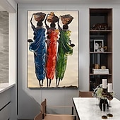 halpa Ihmisiä kuvaavat taulut-käsintehty öljymaalaus kangas seinätaide koristefiguuri abstrakti afrikkalainen nainen kodin sisustukseen rullattu kehyksetön venyttämätön maalaus