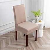 abordables Sr. y Sra. Boda-2 uds. Funda para silla de color sólido de seda de leche, funda para media silla para el hogar, funda para taburete de color sólido