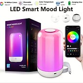 お買い得  スマートライト-1個LEDスマートRGBタッチベッドサイドテーブルランプ、ス sleekデザイン＆RGBモード、暖かい～涼しい白、調光可能＆RGB、マルチカラーのスマートナイトスタンドランプリビングルームホームオフィスギフト