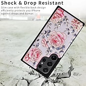 economico Cover Samsung-telefono Custodia Per Samsung Galaxy S24 S23 S22 S21 Ultra Plus S21 FE S25 Ultra Per retro Supporto a molla Slot per schede Resistente agli urti Fiore Floreale TPU PC