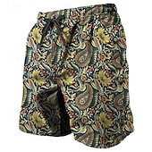preiswerte 3D-Sweatshorts für Herren-Herren Paisley-Muster Farbverlauf Sweatshorts Kurze Hose Strandshorts Kurze Hosen Frottee-Shorts Mittlere Taillenlinie Brautkleider schlicht Athleisure Täglich Festtage Strassenmode Kordelzug