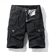 cheap Classic-Men&#039;s Tactical Shorts Cargo Shorts Shorts Buttons Drawstring Elastic Waist Plain Wearable Short Outdoor Daily Going out Fashion Classic Black Army Green