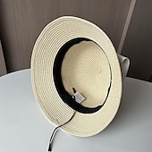 ieftine Pălării Party-Palarie Veșminte de cap Poliester Paie Clop Paie Căciulă Palarie de soare Casual Concediu Elegant Retro Cu Funde Culoare Pură Diadema Articole Pentru Cap